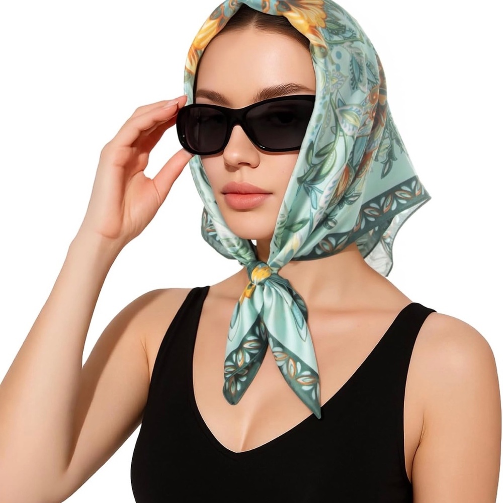 Women Head Hair Scarf Like Satin Silk Scarf Sleeping Hair Wrapping Night 27.5" - Picture 3 of 7